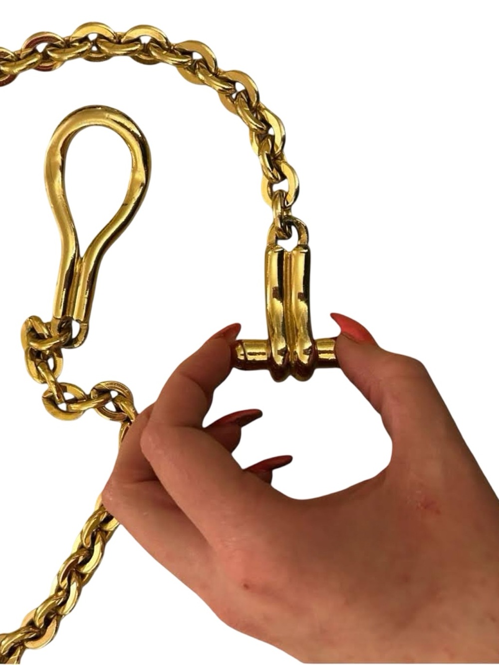 Vintage Gold-Tone Chain Belt with Hook Closure
